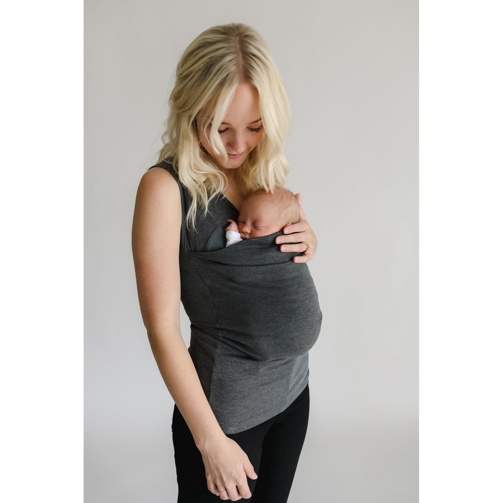 Women's Dark Gray Nursing & Babywear Tank Top